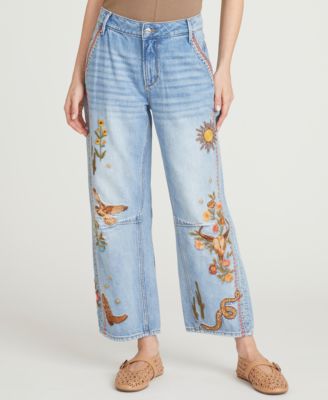 Women's Barbie Barrel Embroidered Western Motif Jeans