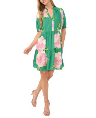 Women's V-Neck Tiered Babydoll Dress