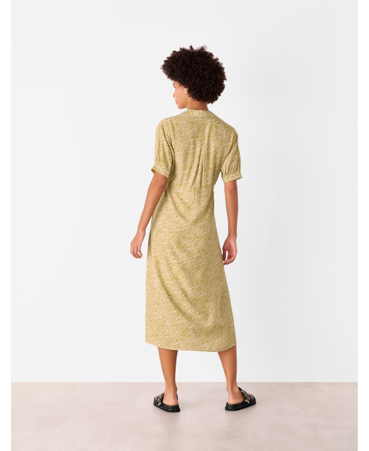 Whistles Women's Tiger Flame Short Sleeve Midi Dress