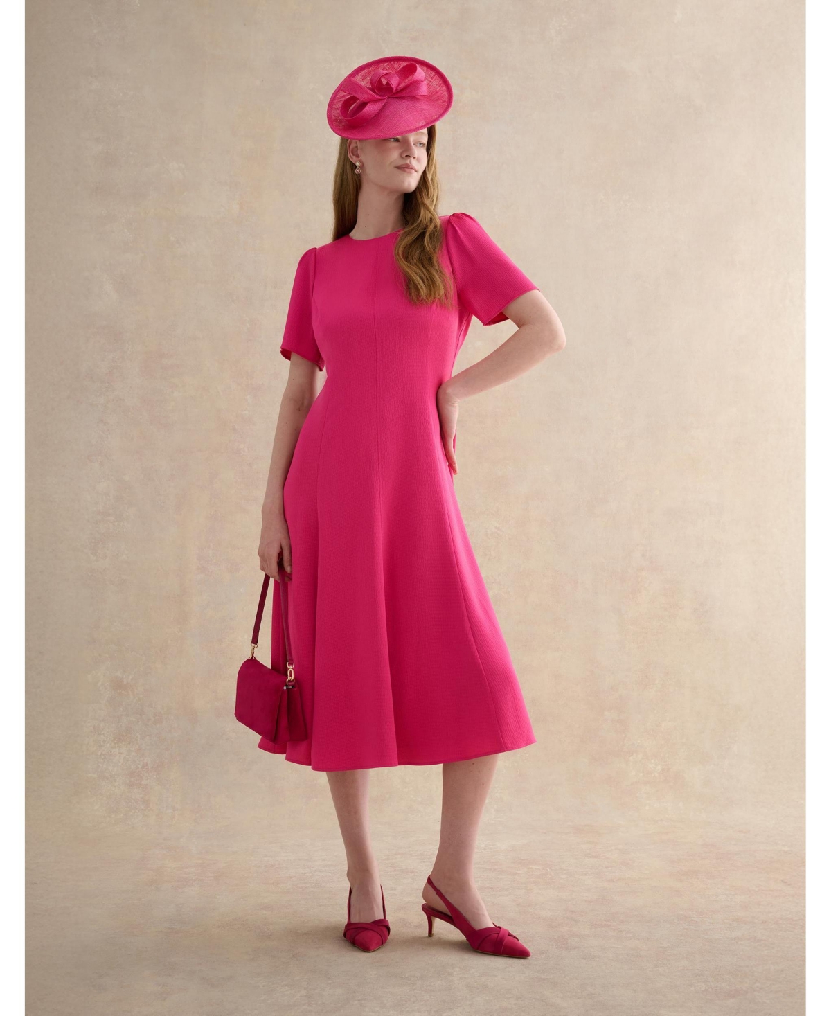 Hobbs London Women's Camille Satin Midi Dress