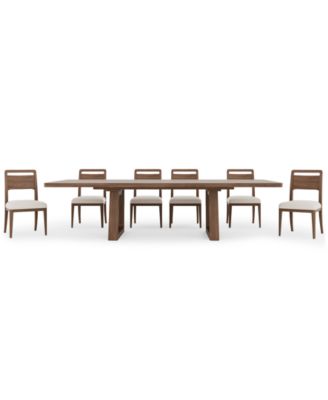 Amelie Rectangular 7-Piece Wood Dining Set (Table and 6 Wooden Chairs)