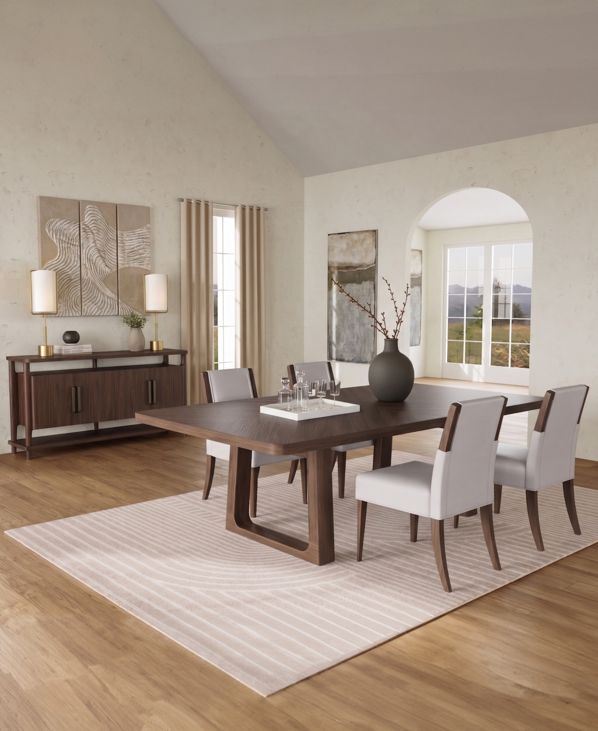 Amelie 8-Piece Wood Upholstered Dining Chair Set