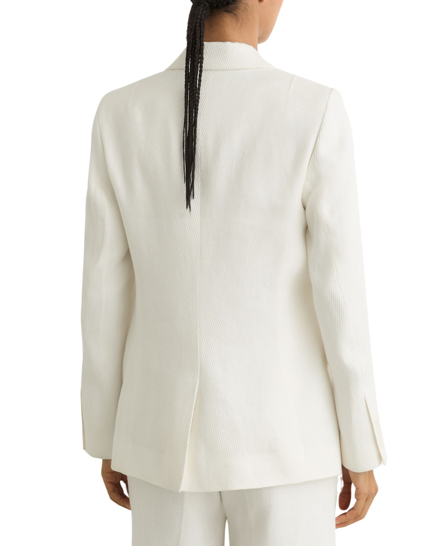 Женский пиджак REISS Linen-Blend Single-Breasted Suit Blazer, цвет: Белый — фото 3