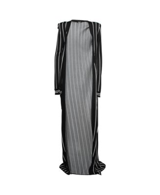 Pre-Owned Balmain - Women's Striped Knit Long Open Cardigan Black