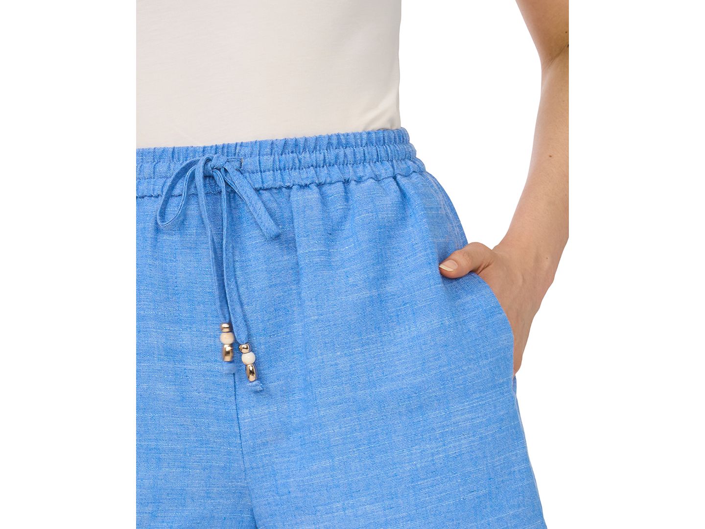 Женские шорты CeCe Elastic Waistband Drawstring, цвет: Тёмно-синий — фото 2