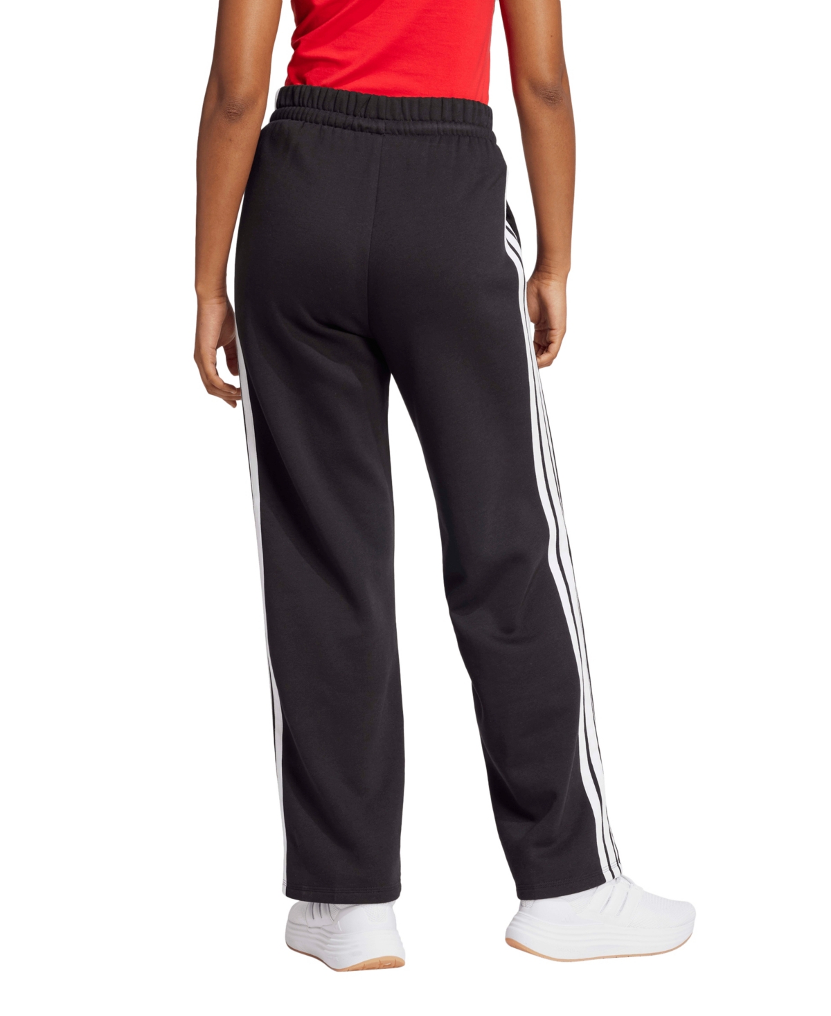 adidas Women's Essentials Three Stripes Fleece Open Hem Pants