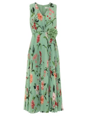 phase eight green floral dress Simara Sleeveless Midi Size 14 Fabric_Metallic