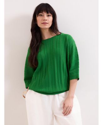 Women's Cristine 3/4 Sleeve Rib Jumper