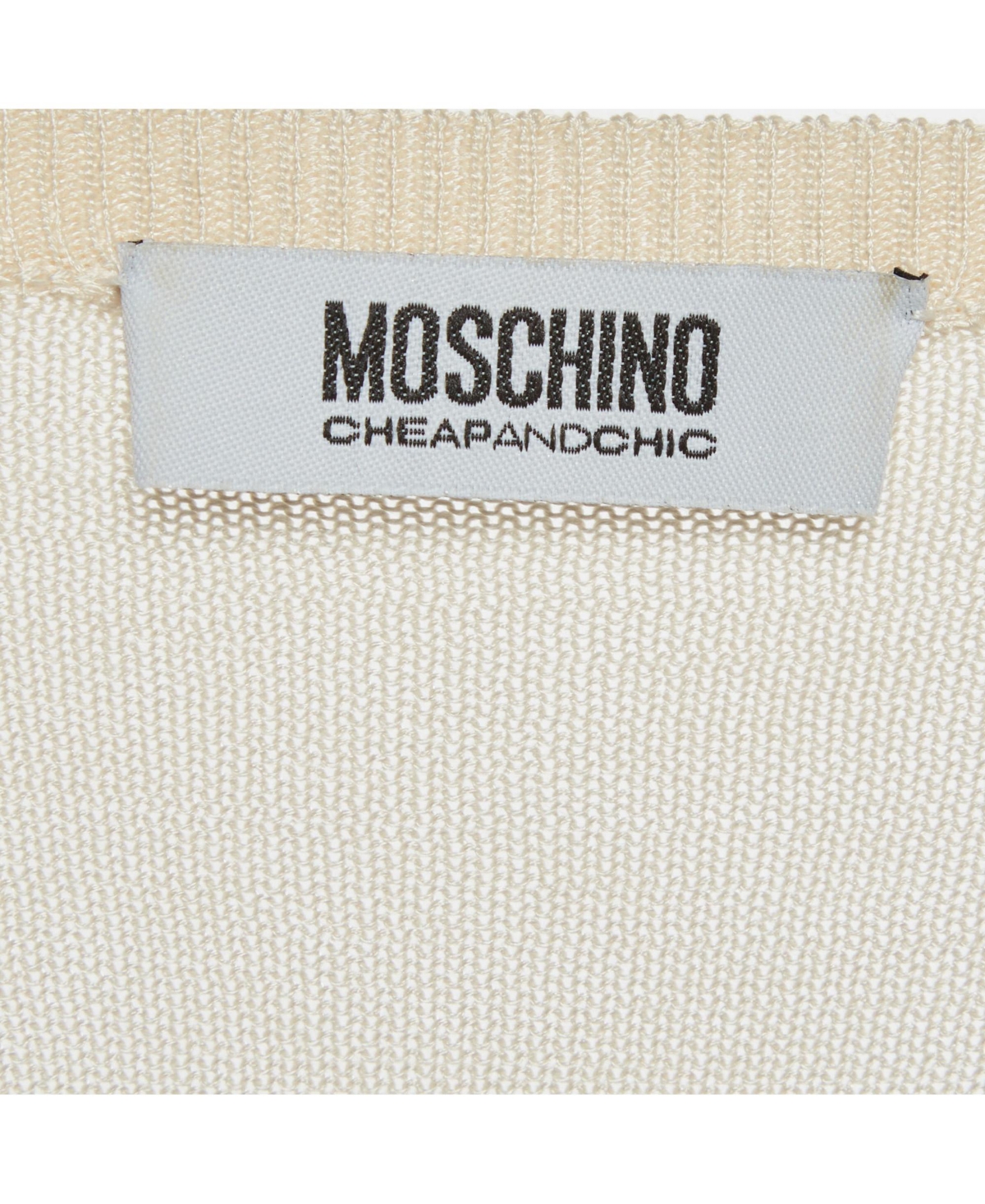 Pre-Owned Moschino Women's Cheap And Chic Cream Knit Floral Applique Detail Cardigan