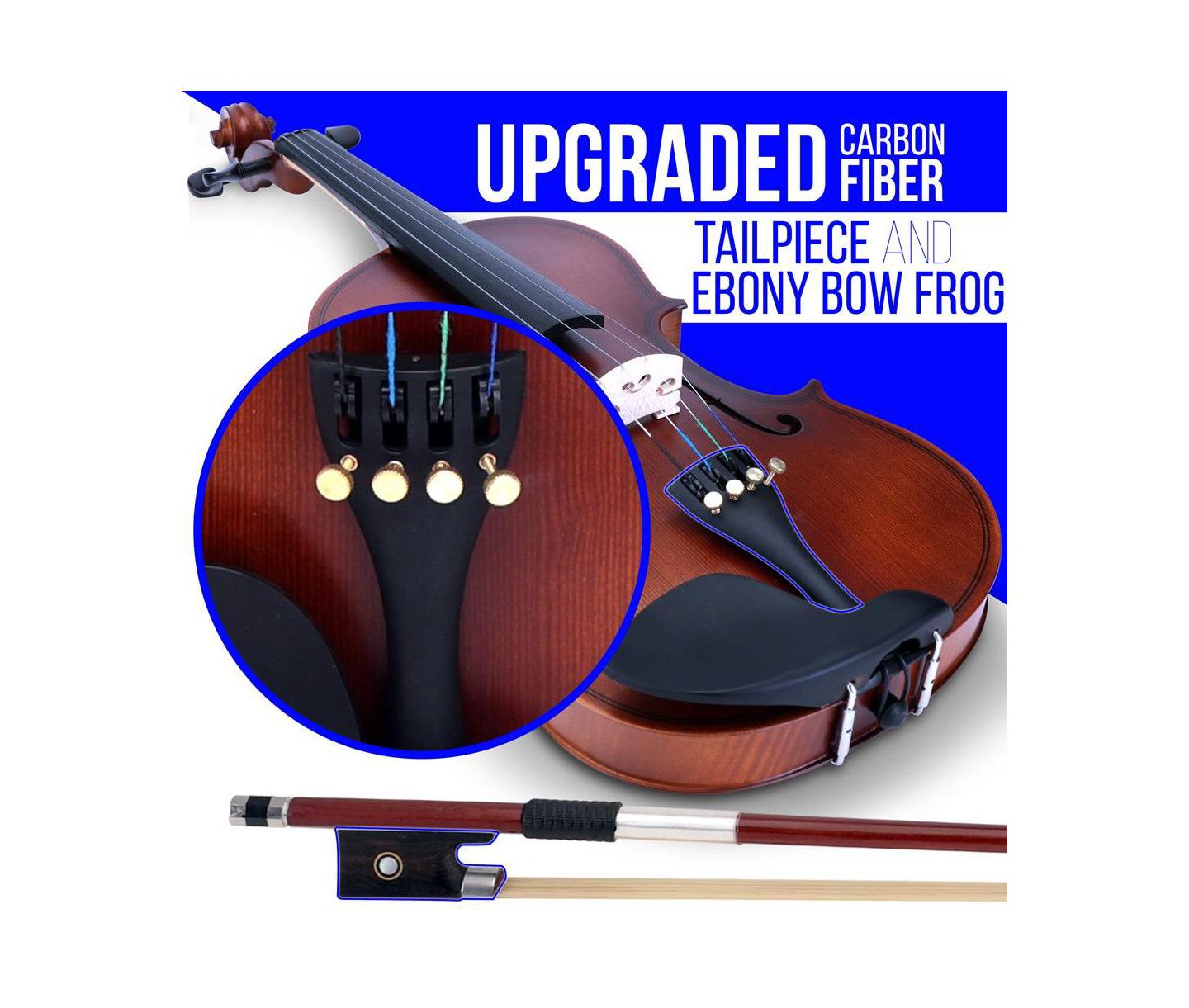 Детские игрушки Pyle 4/4 Student Violin with Digital Tuner Kit, Ages 8+ — фото 5