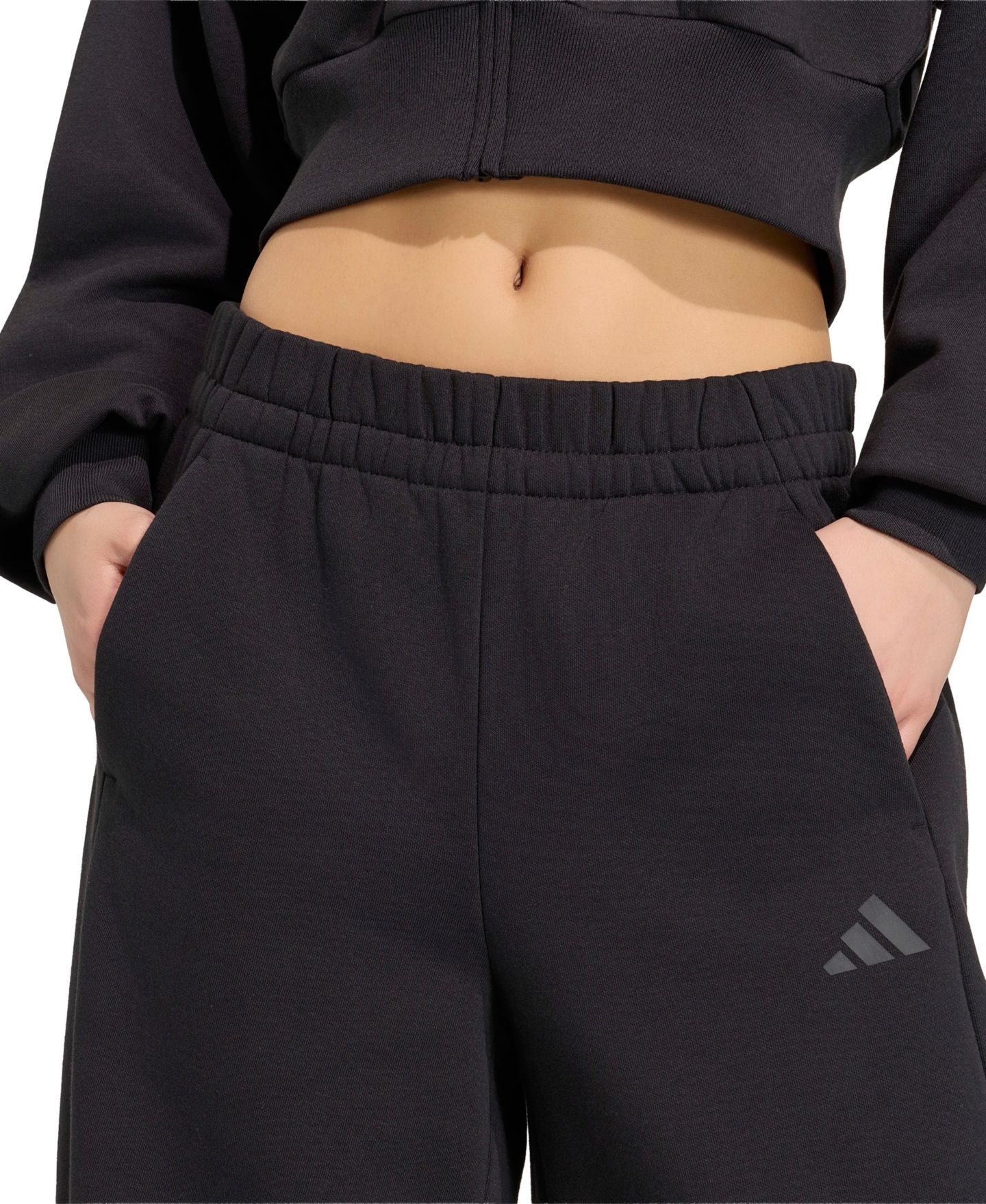 Женские брюки adidas Essentials Contemporary Fleece Barrel, цвет: Чёрный — фото 3