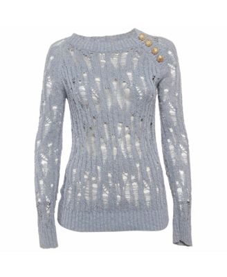 Women's Lurex Open Knit Sweater