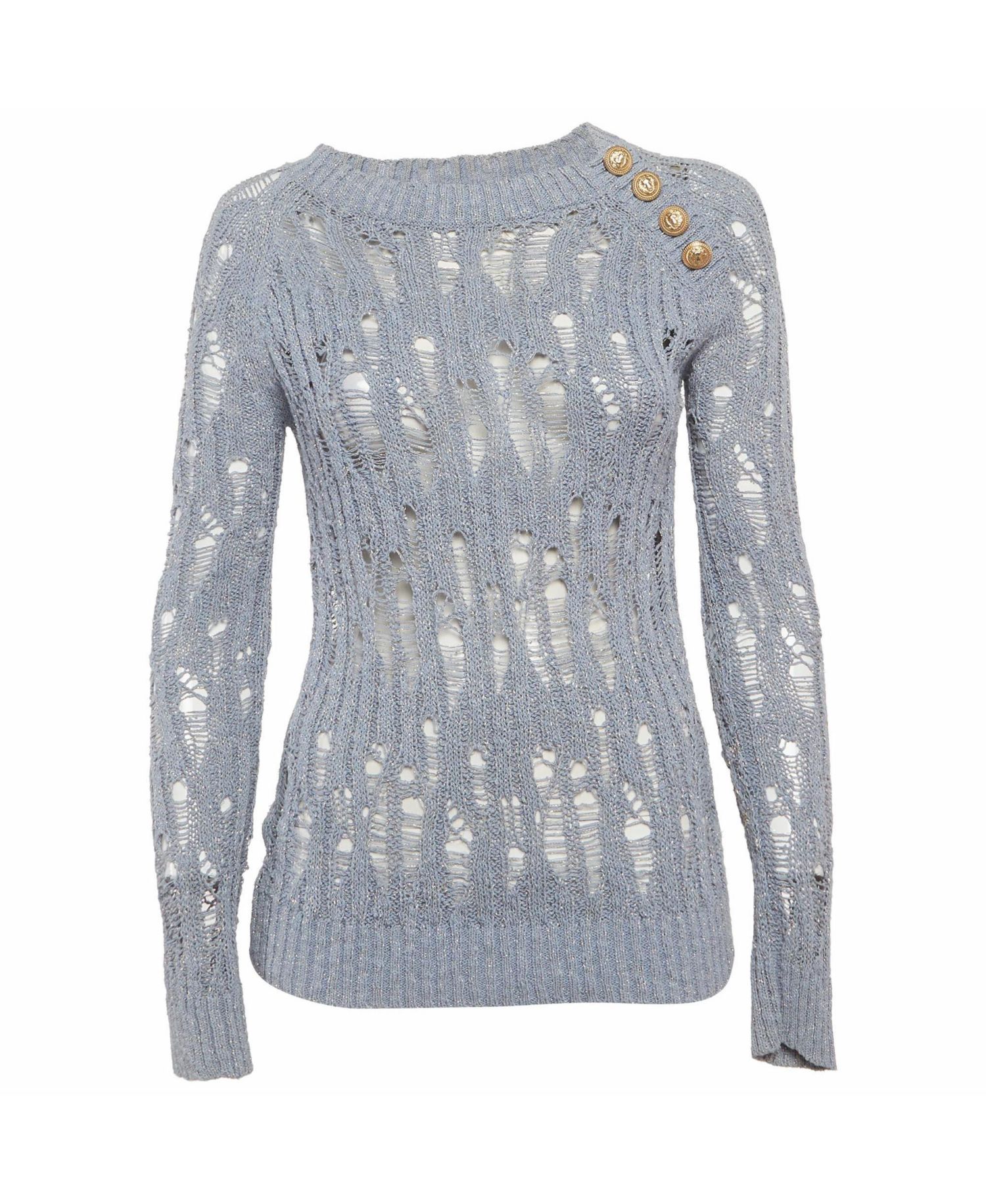 Women's Lurex Open Knit Sweater