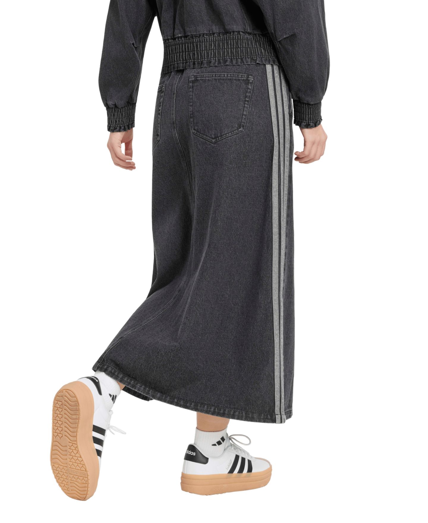 Женская юбка adidas Stadium Washed Denim Loose-Fit, цвет: Чёрный — фото 5