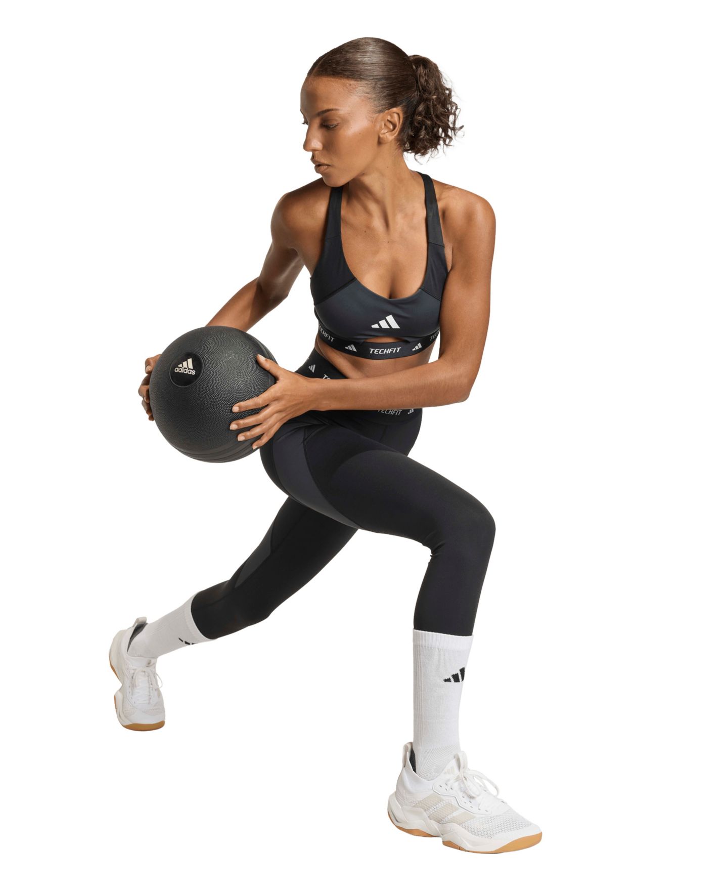 Бра Training, средняя поддержка, колорблок — adidas, цвет: Чёрный / Карбоновый — фото 2