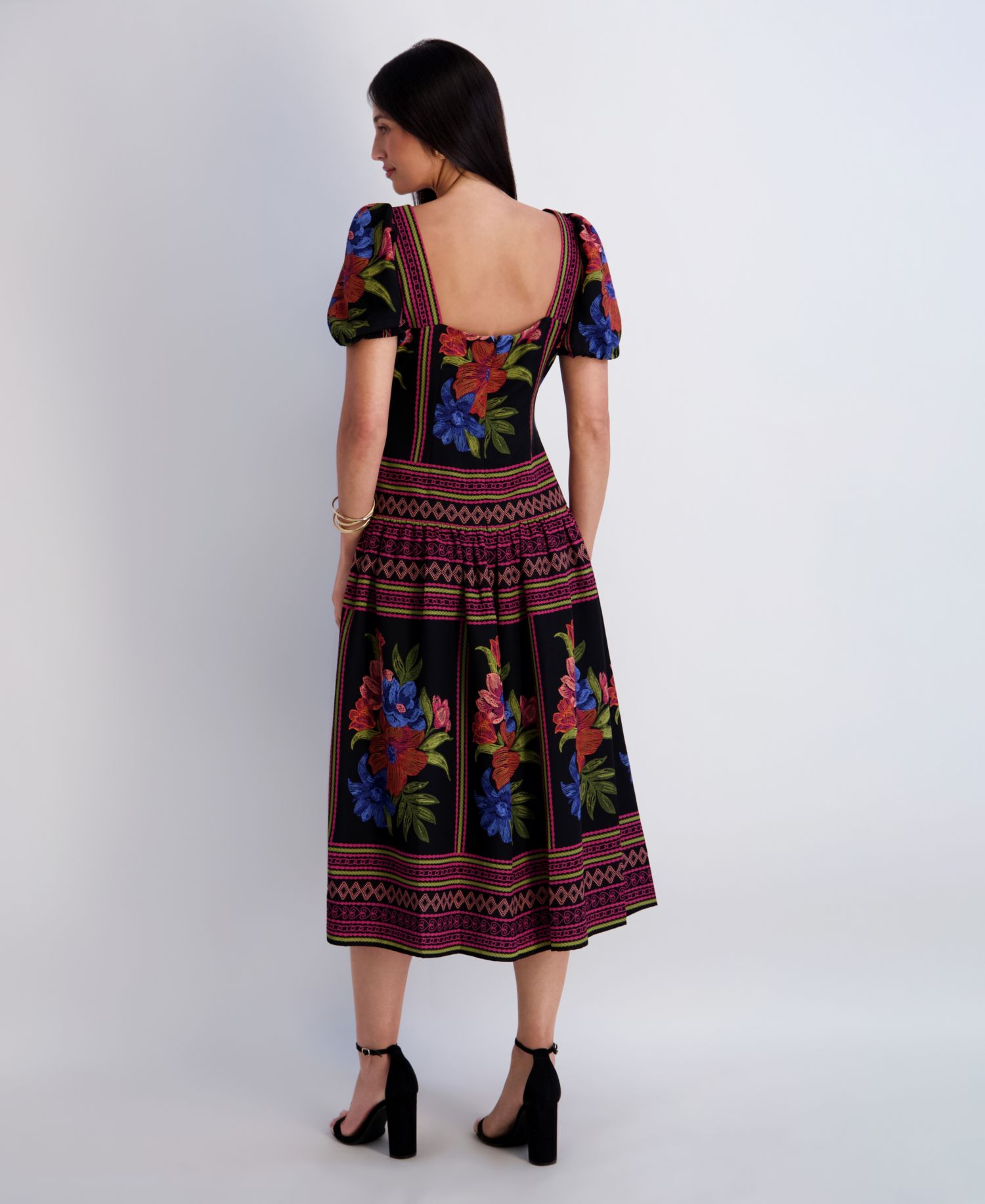 Women's Square Neck Printed Dress