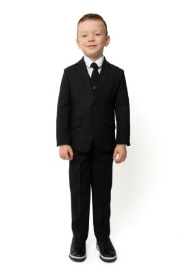 Toddler Boys Luxor Slim Fit Wool Blend 5-Piece Shirt, Tie, Jacket, Vest and Pants Suit Set