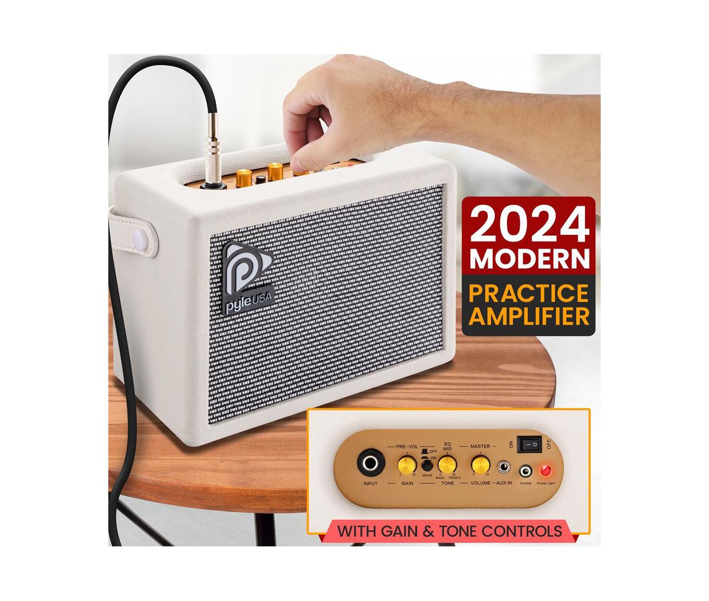 Детские игрушки Pyle 6-String Electric Guitar Kit - Includes Amplifier, Digital Tuner, and Accessories — фото 4