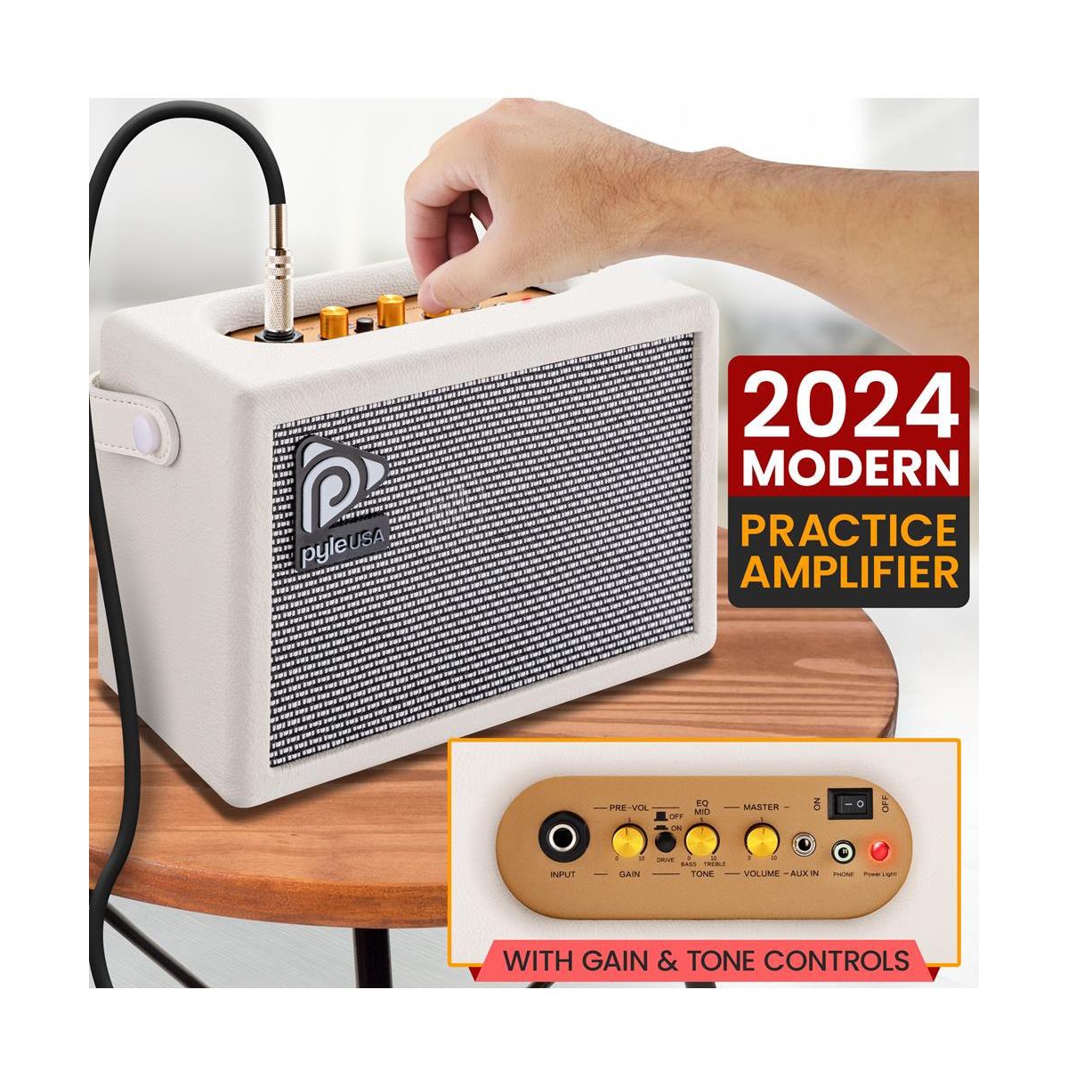 Pyle 6-String Electric Guitar Kit - Includes Amplifier, Digital Tuner, and Accessories