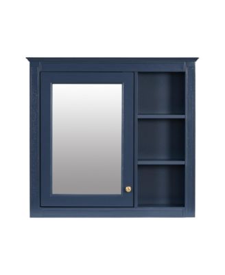 Modern Wall Mounted Medicine Cabinet Bathroom Storage Cabinet with Mirror and 3 Open Shelves