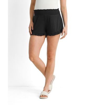 Maternity Smocked Ruffle Lounge Shorts