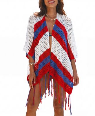 Women's Daring Vibe Striped Cover-Up Kimono