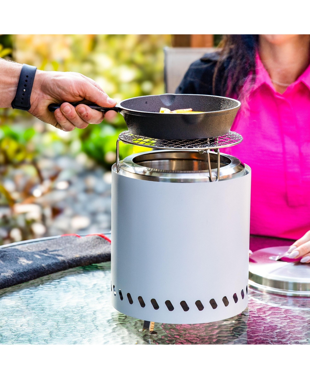 Sunnydaze Decor 3-Piece Stainless Steel Smokeless Fire Pit Accessory Kit