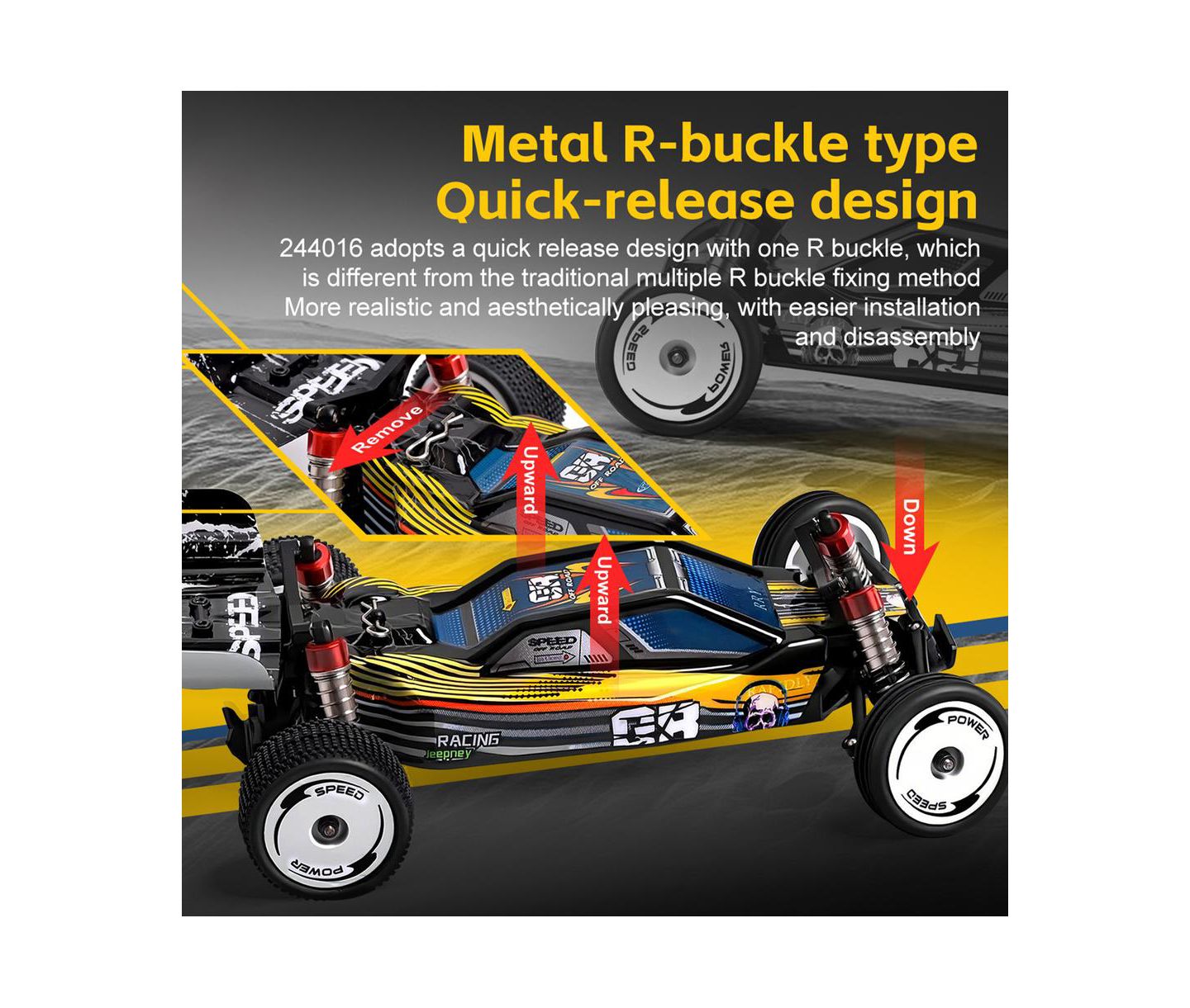Детская игрушка Bruce & Shark 1:24 Scale Off-Road 3-Speed RC Car, цвет: Чёрный — фото 3
