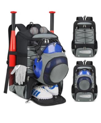 Baseball Bag for Youth and Adult - Lightweight with Shoe Compartment, Helmet Holder Fence Hook, Waterproof Backpack Holds Bat Softball Gear