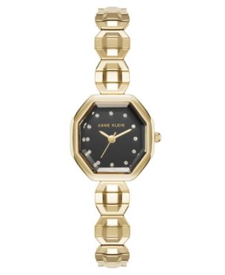 Women's Quartz Octagonal Crystal Accented Dial Gold-Tone Stainless Steel Expansion Band Watch 24mm