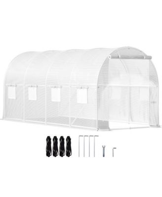 6.5 Feet Wood Polycarbonate Cold Frame Greenhouse for Outdoor Garden Storage