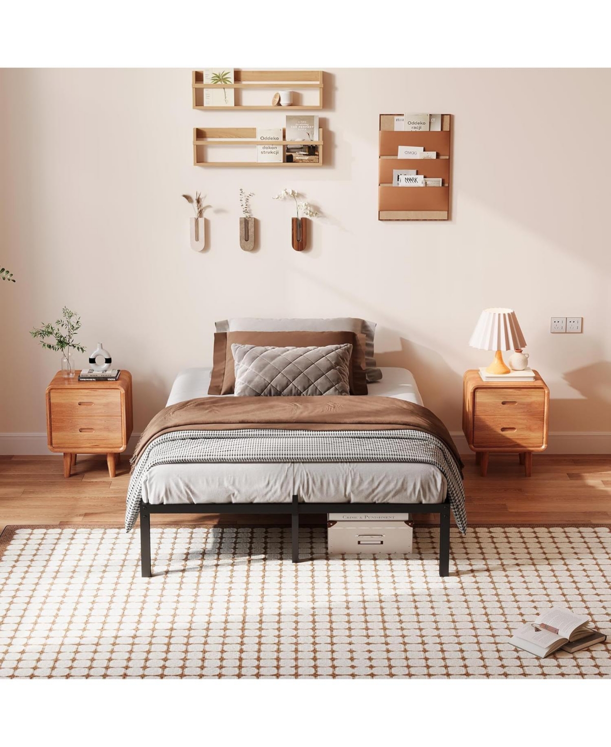 gaomon 10 Inch Bed Frames Heavy Duty Metal Platform Bed with Under Bed Storage, Sturdy Steel Slat Support, No Box Spring Needed