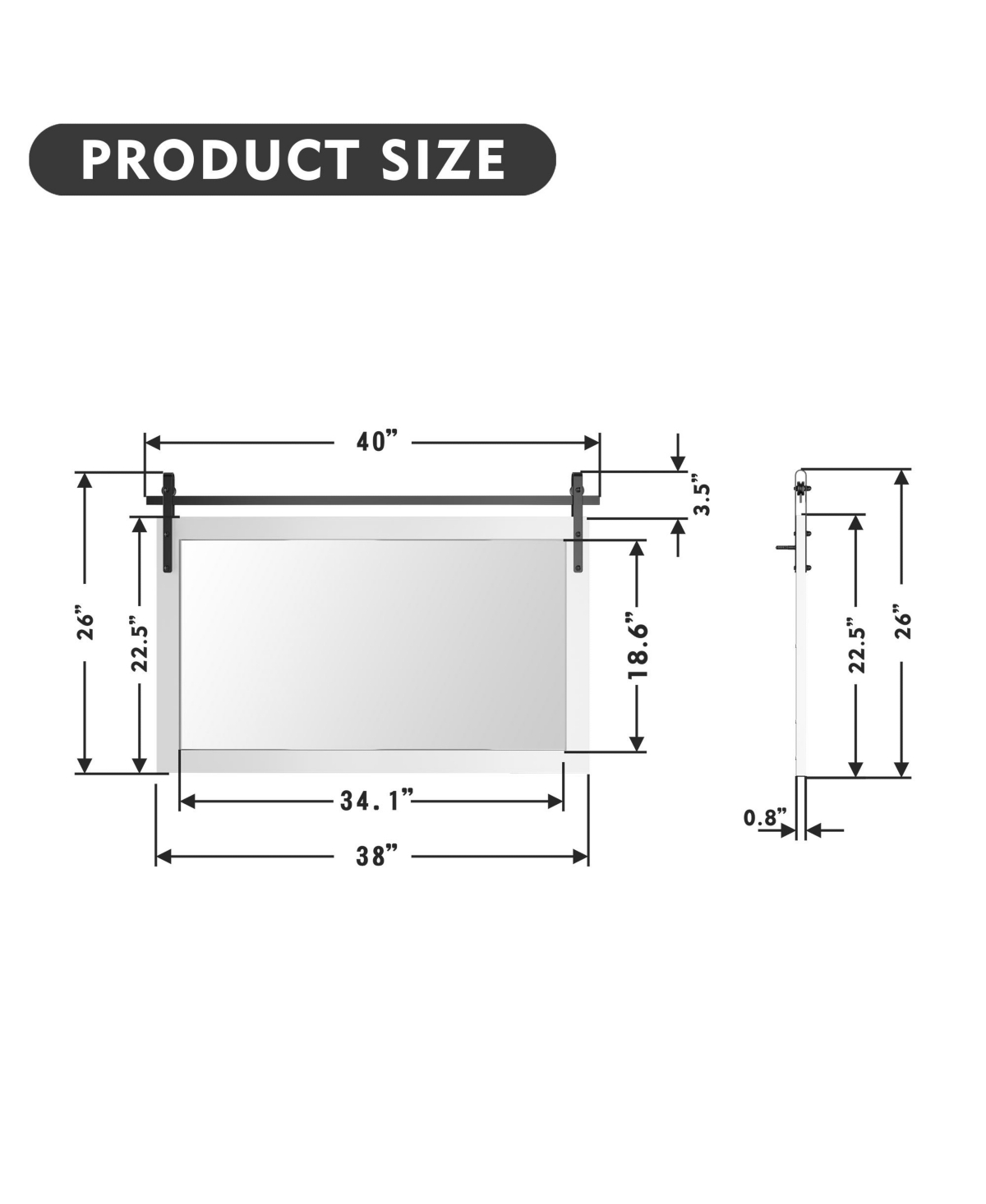 Lovmor Farmhouse Inches W x Inches H Rectangle Framed Wall Bathroom Vanity Mirror Accent Mirror