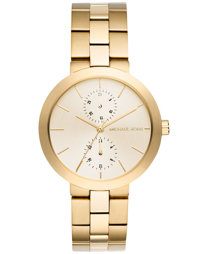 Michael Kors Women's Garner Gold-Tone Stainless Steel Bracelet Watch ...