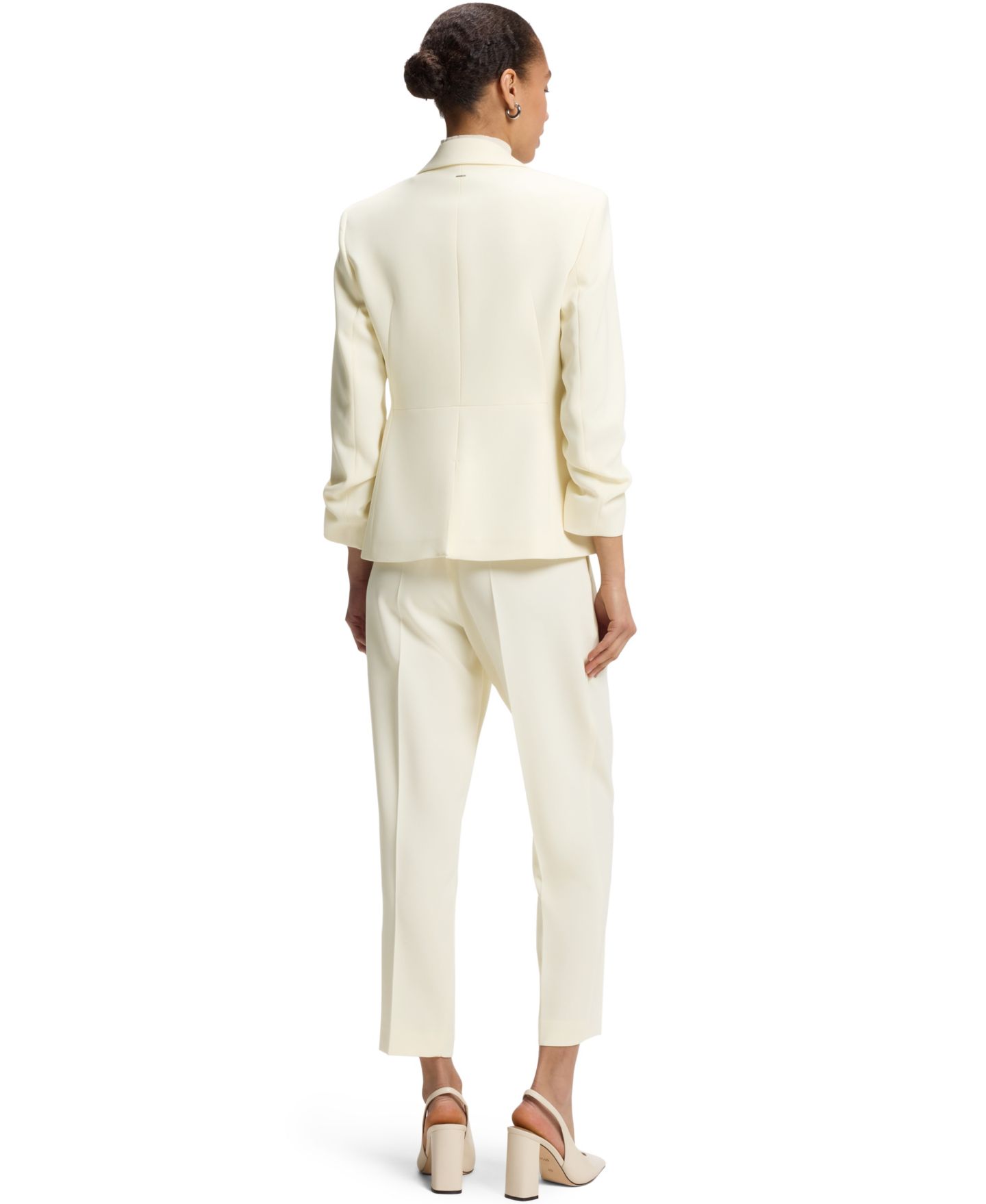 Женский пиджак Hugo Boss BOSS by Japanese Crepe Slim-Fit Blazer, цвет: Бежевый — фото 5