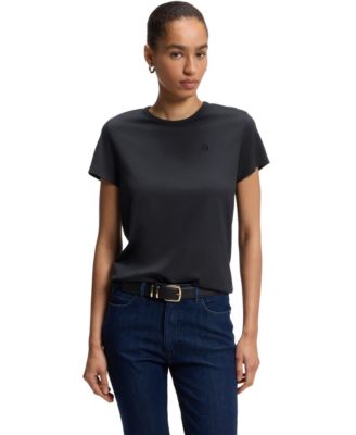 BOSS by Women's Cotton-Silk Blend Slim-Fit T-Shirt