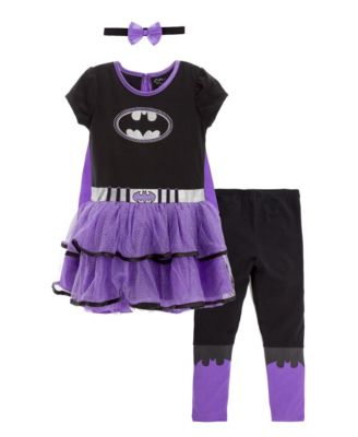 Warner Bros Costume Dress Leggings Cape and Headband 4 Piece Set