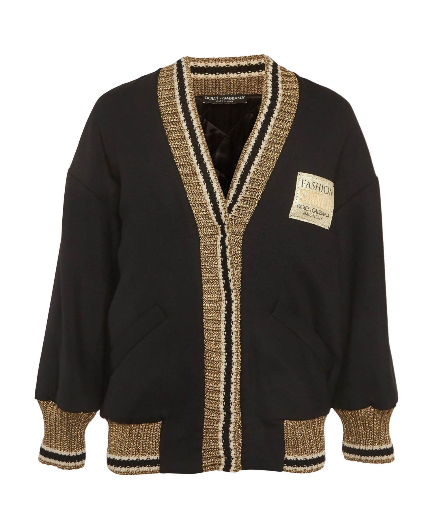 Women's Lurex Knit Trim Gabardine Jacket
