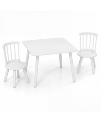 3 Piece Kids Table and Chair Set Solid Pine Wood Furniture