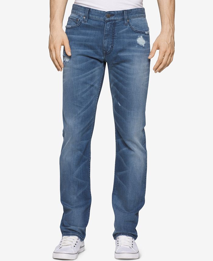 Calvin Klein Jeans Men's Slim-Fit Monza Ripped Jeans & Reviews - Jeans ...