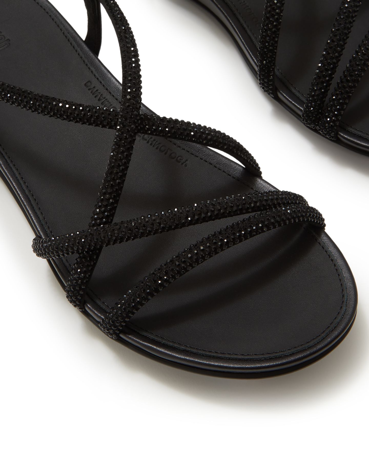 Женские сандалии FitFlop Gracie Crystal Strap Open Toe, цвет: Чёрный — фото 5