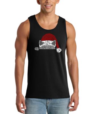 Men's Santa Cat Word Art Tank Top