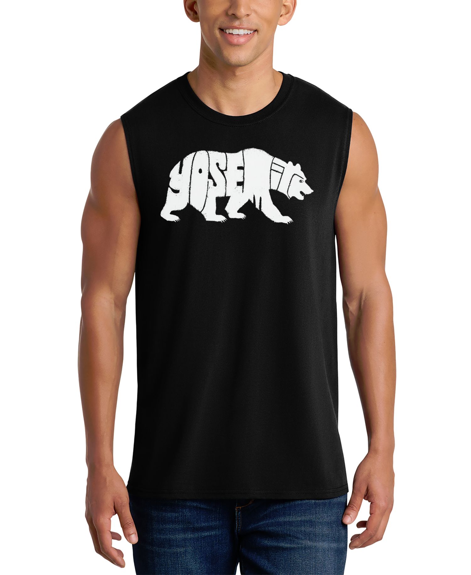 Men's Bear Explore Word Art Graphic Tank Top