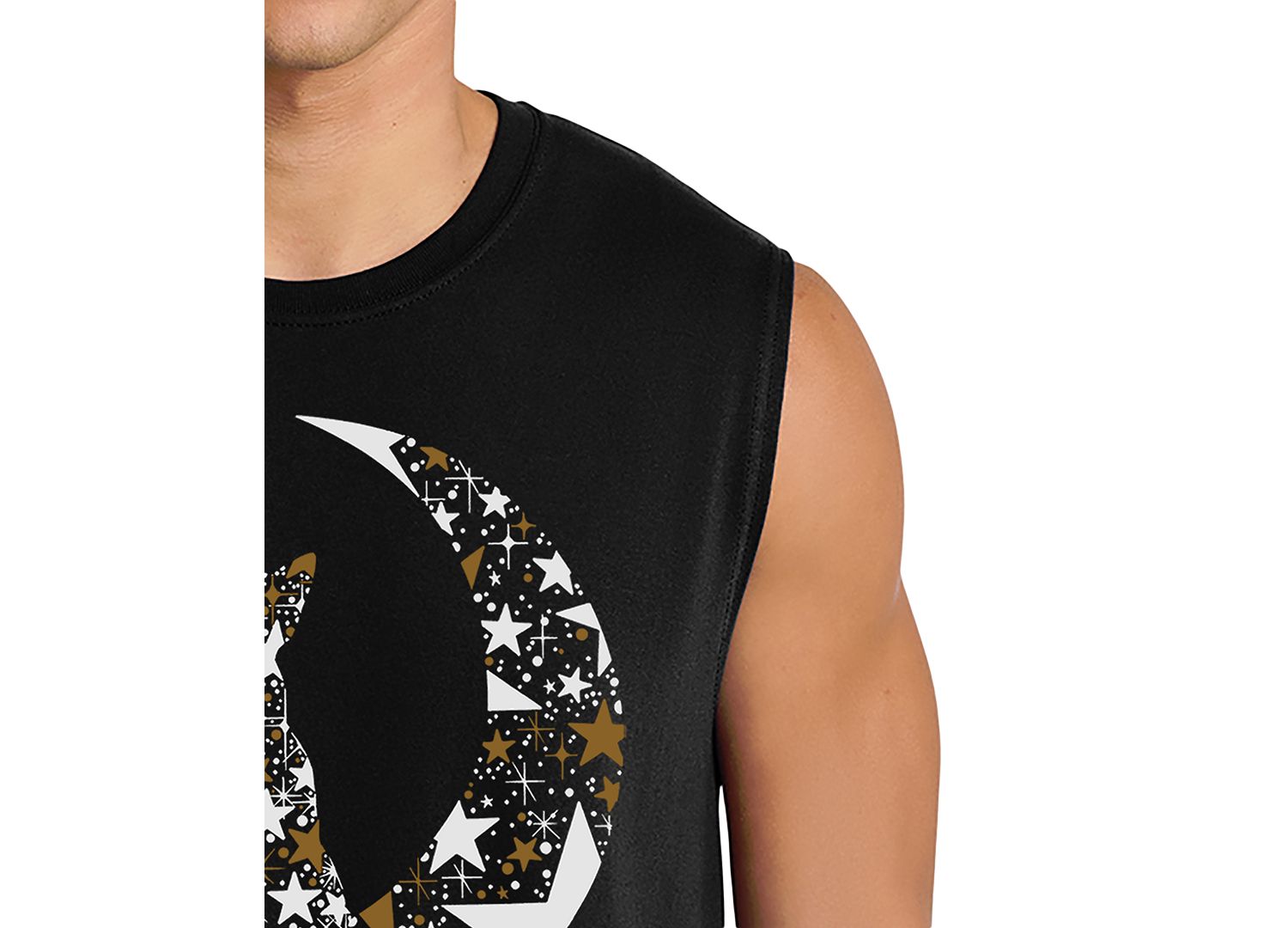Men's Moon and Cat Graphic Tank Top