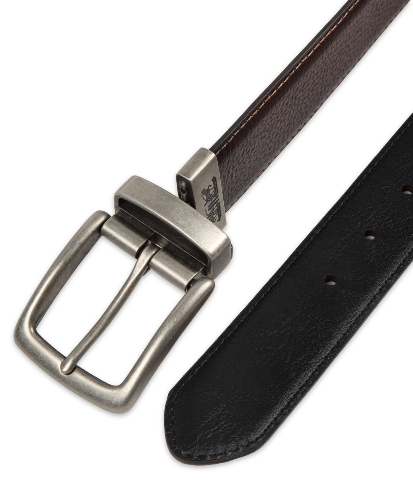 Мужской ремень Levi's 2-In-1 Reversible Harness Buckle Belt, цвет: Коричневый / Чёрный — фото 3