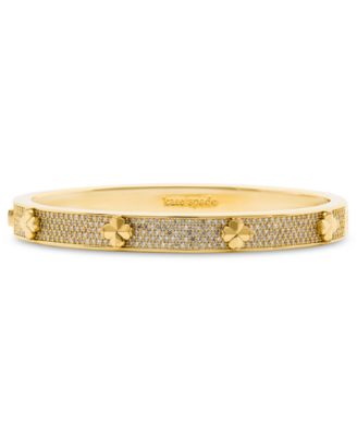 Flower Pav&eacute; Bangle Bracelet