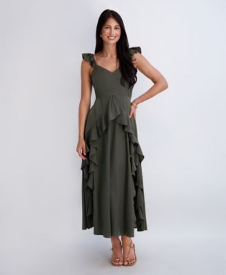 army green fall dress Graduation