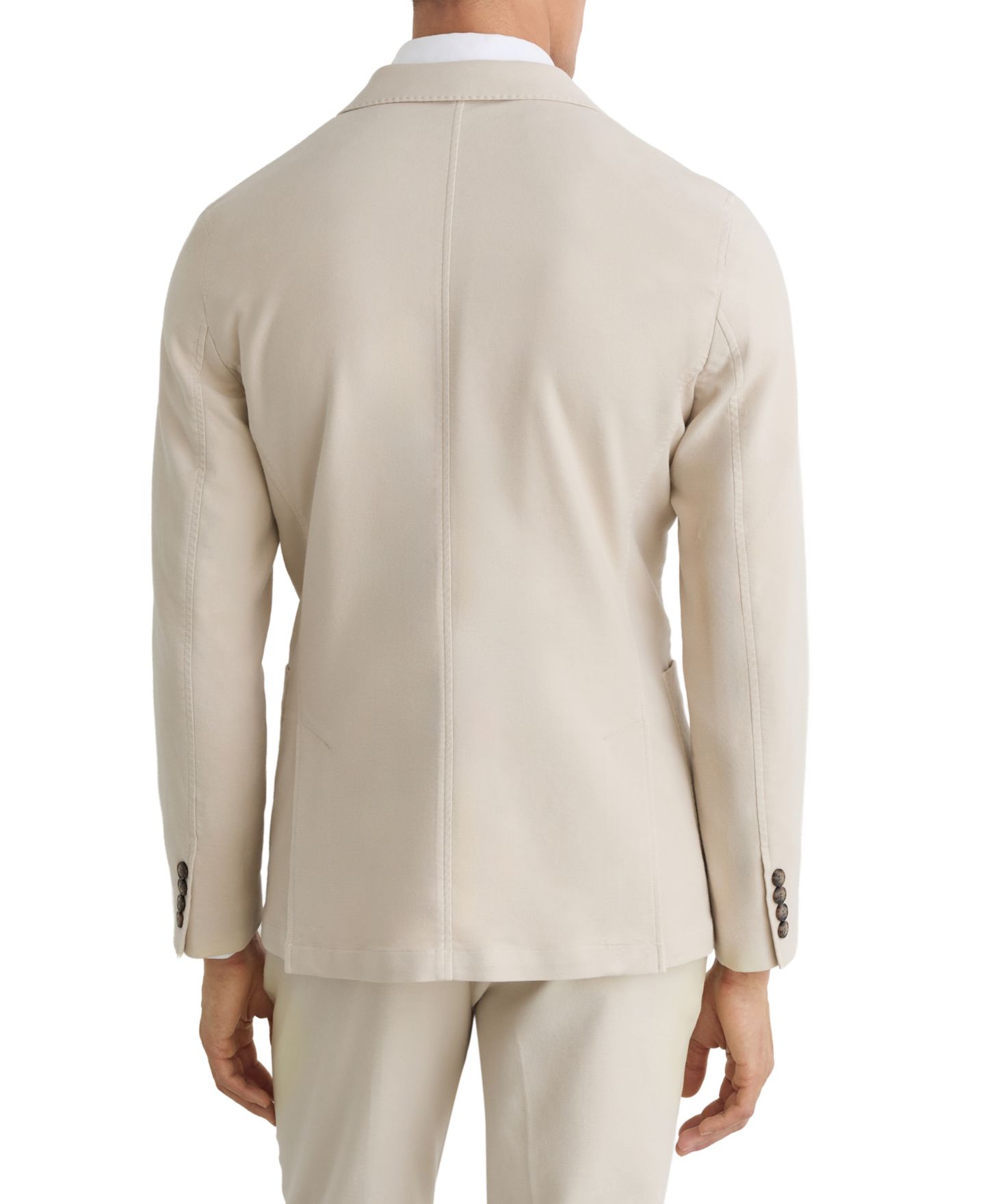 Мужской пиджак REISS Jason Garment-Dyed Pique Single-Breasted Suit Blazer, цвет: Серо-бежевый — фото 2