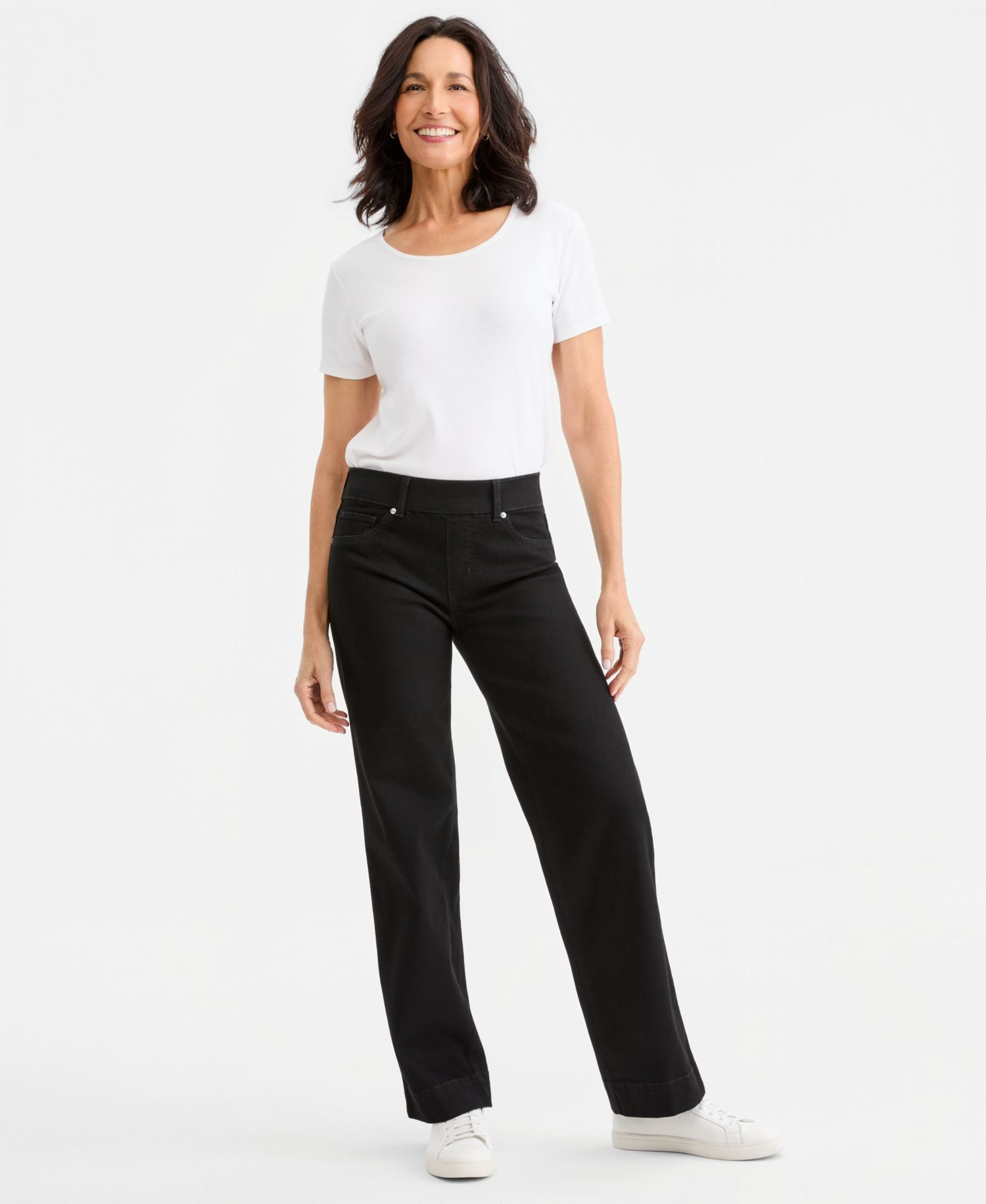 Women's Shaping Pull-On Wide-Leg Jeans