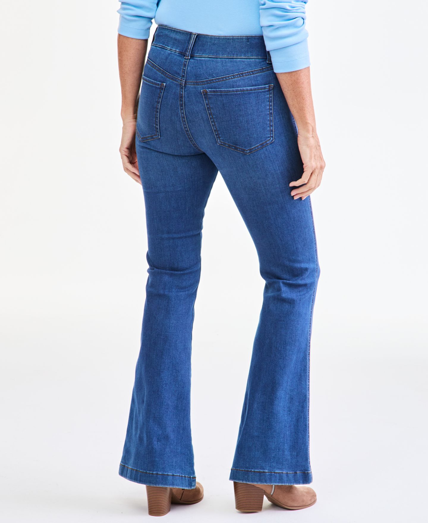 Женские джинсы Style & Co Petite High-Waisted Flare Shaping, цвет: Чёрный — фото 9